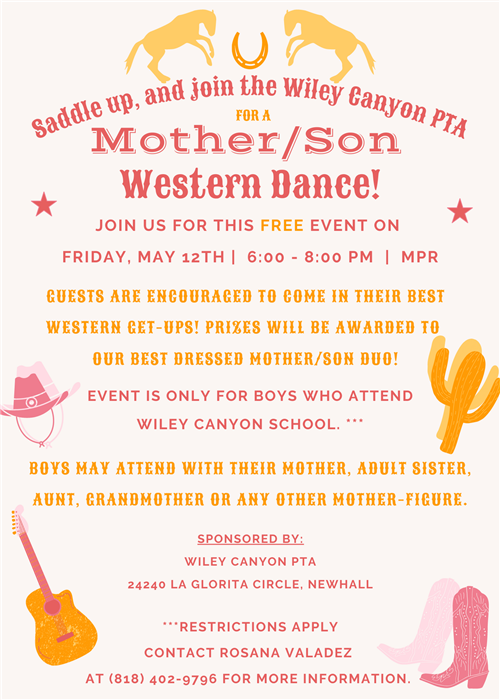 Mother/Son Dance flyer 
