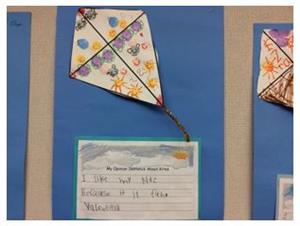 Student art work of a kite. 
