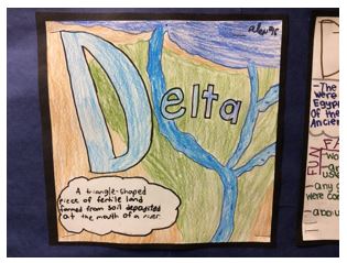 Student art work of a delta. 