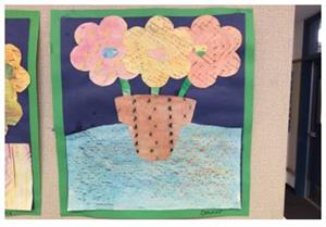 Student art of flowers. 